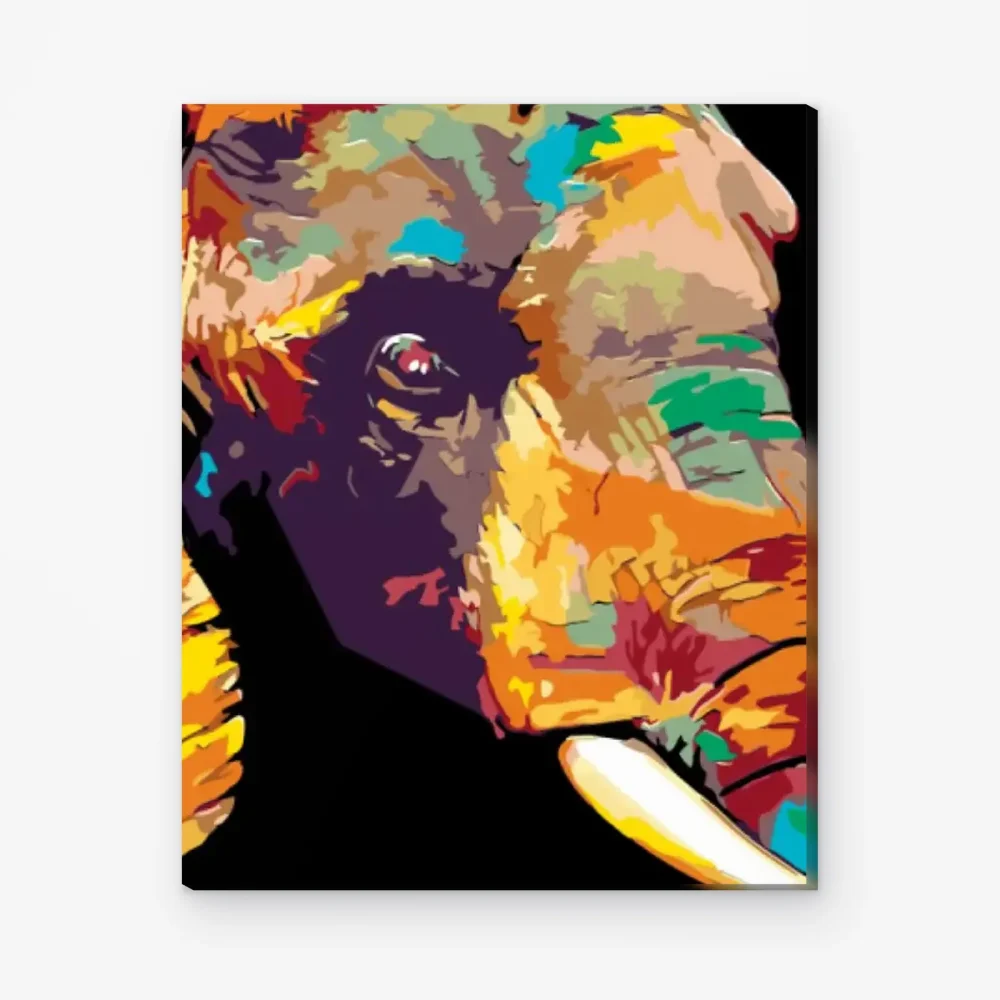 Pintar por Números - Retrato de elefante de colores