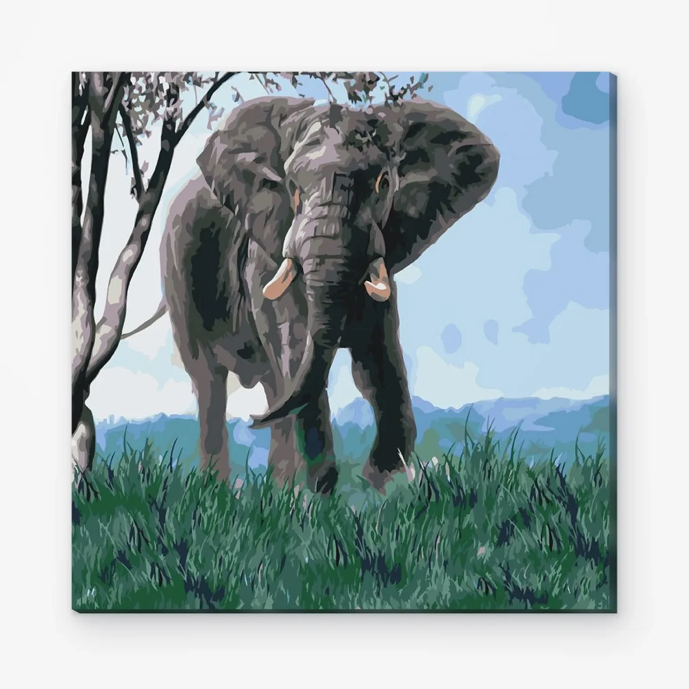Pintar por Números - Elefante en la naturaleza