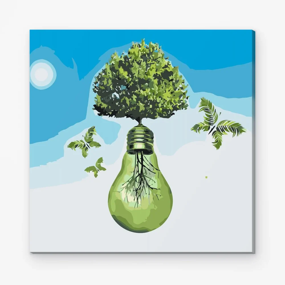 Pintar por Números - Esfera, árbol, mariposas