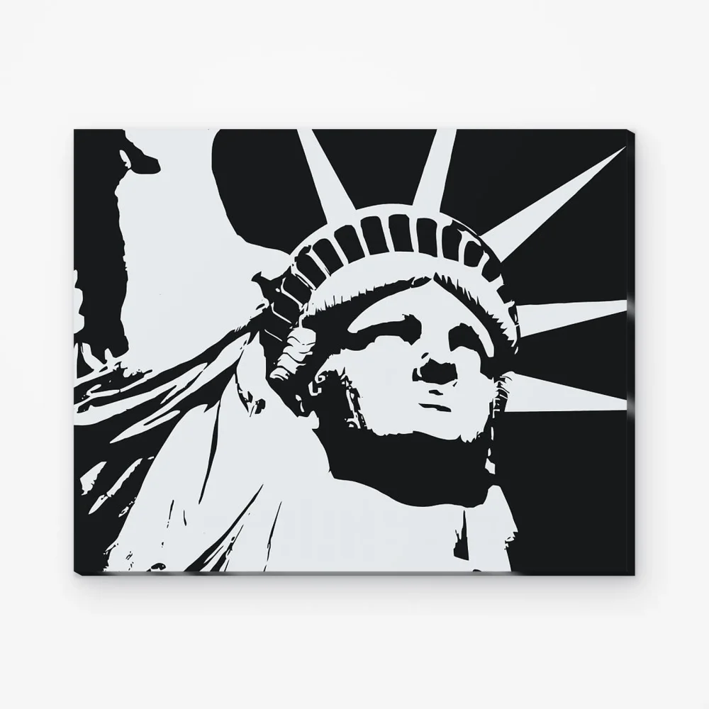 Pintar por Números - Estatua de la Libertad en blanco y negro