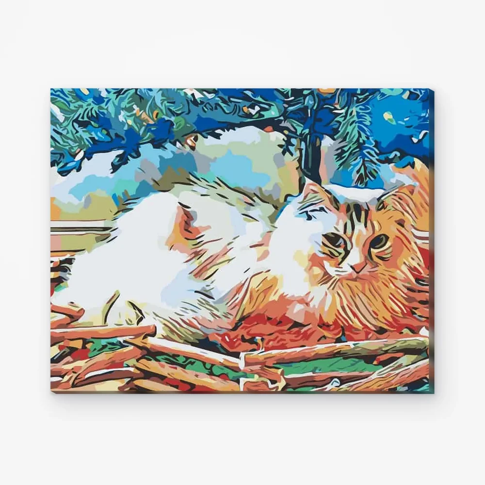 Pintar por Números - Gato bajo el árbol