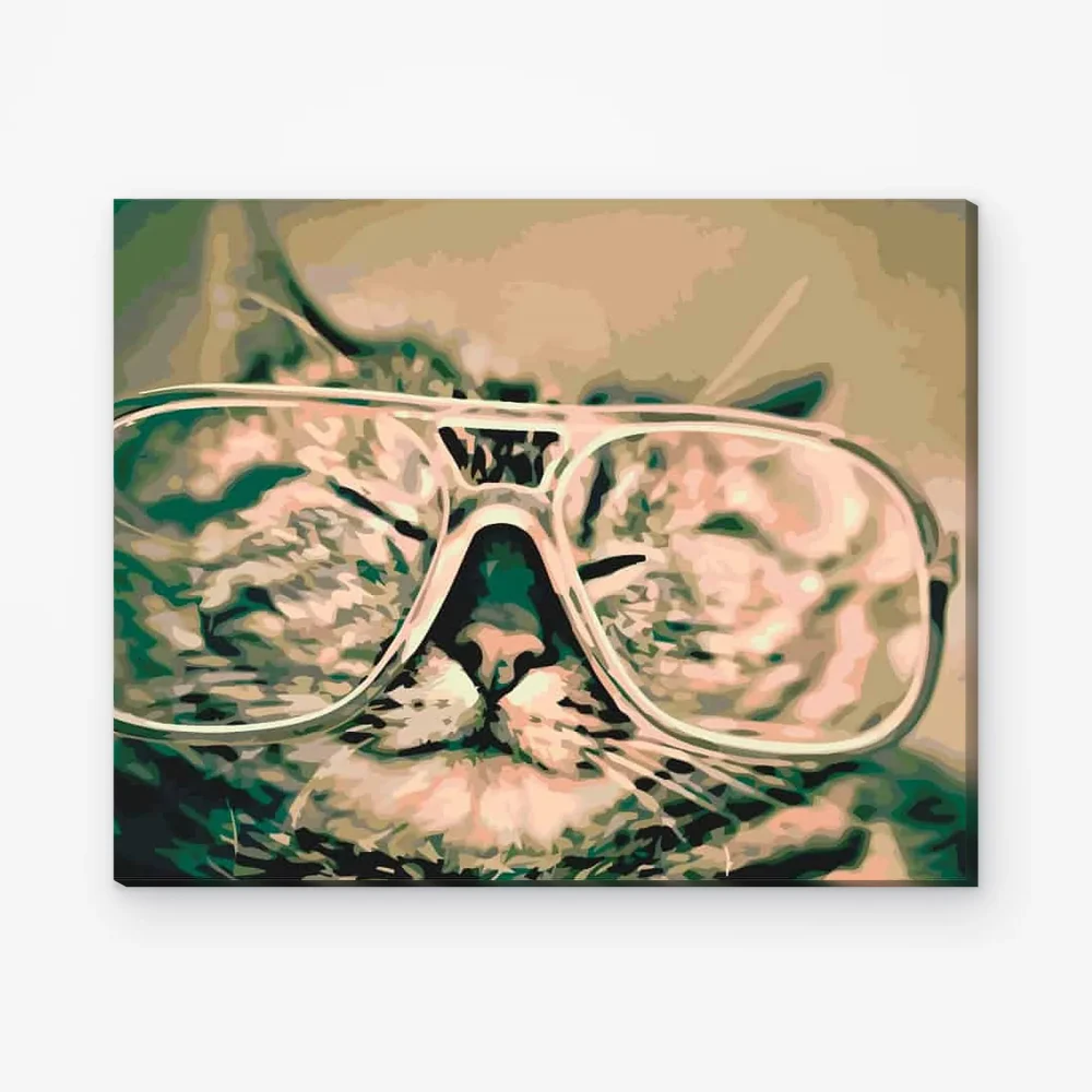 Pintar por Números - Gato con gafas