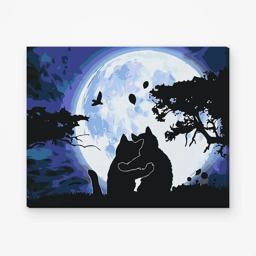 Pintar por Números - Gatos bajo la luna llena 2