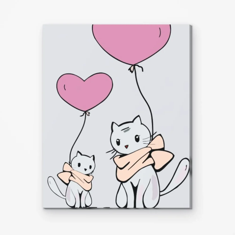 Pintar por Números - Gatos con globos