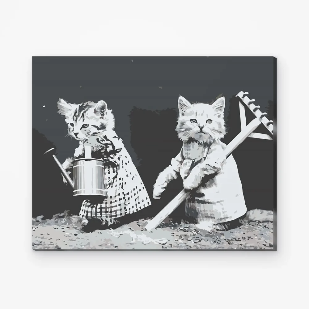 Pintar por Números - Gatos de jardín