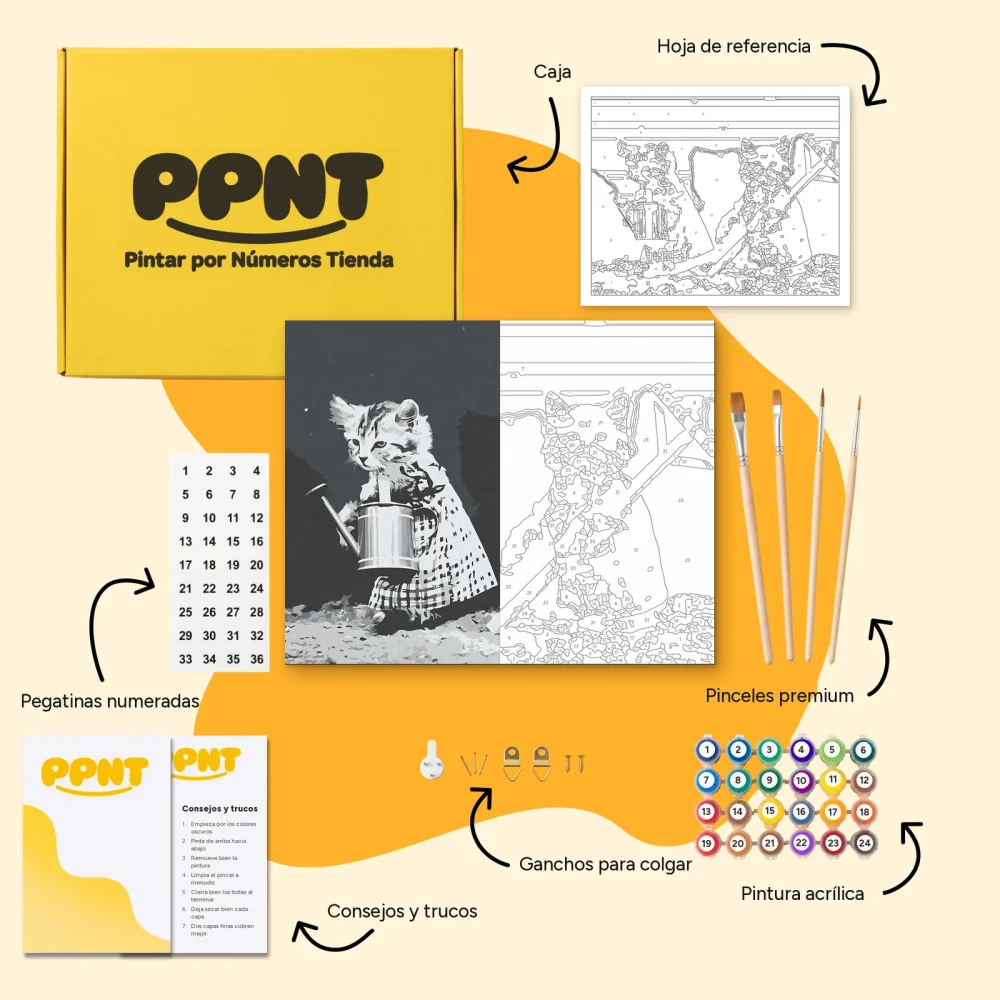 Pintar por Números - Gatos de jardín