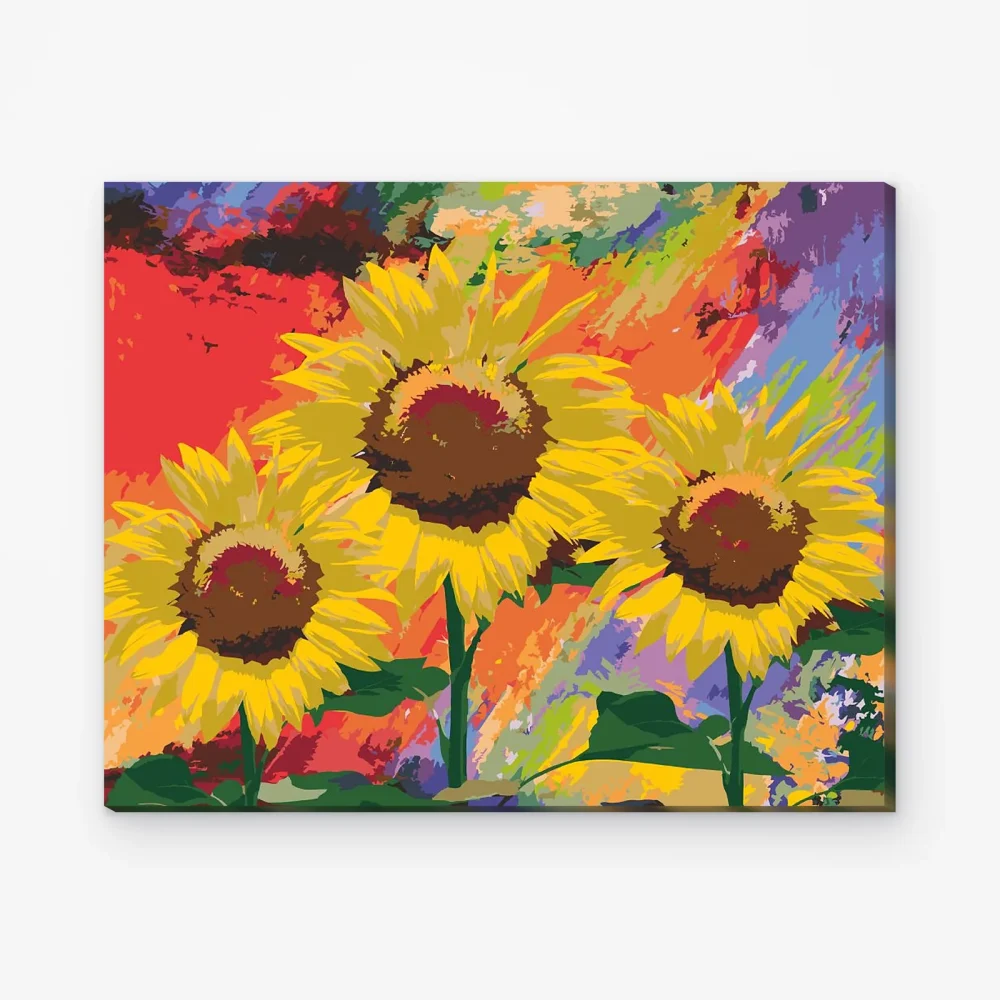 Pintar por Números - Girasoles en el estudio