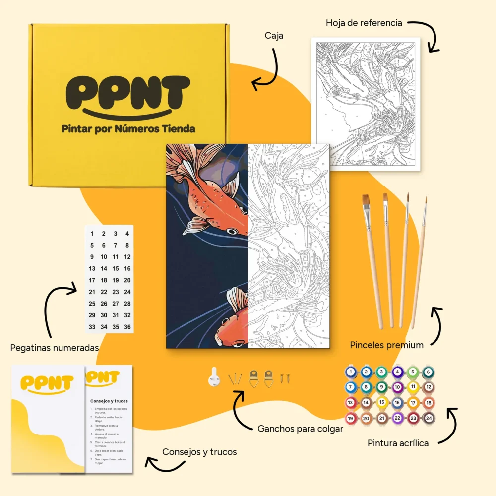 Pintar por Números - Goldfish estilo japonés