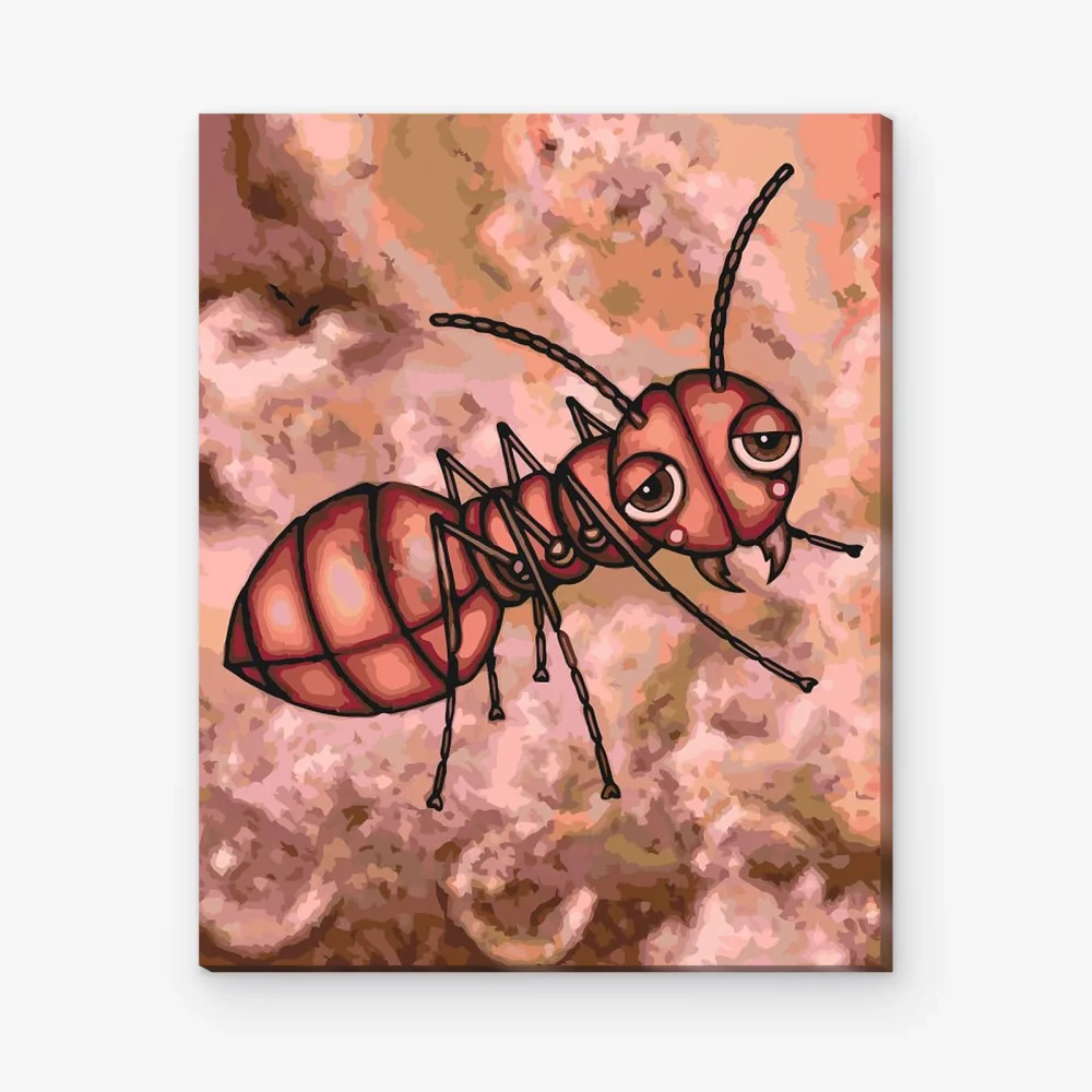 Pintar por Números - Hormiga con mejillas rojas