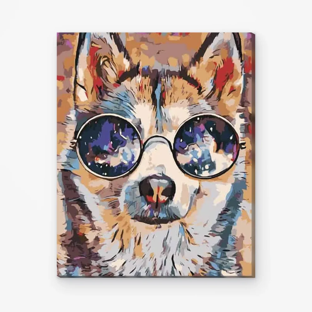 Pintar por Números - Husky con gafas
