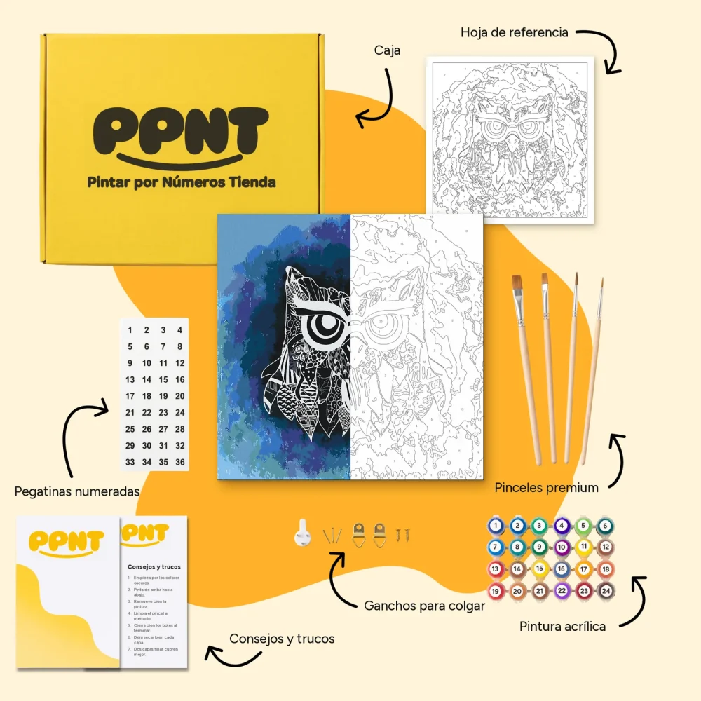 Pintar por Números - Ilustración de un búho