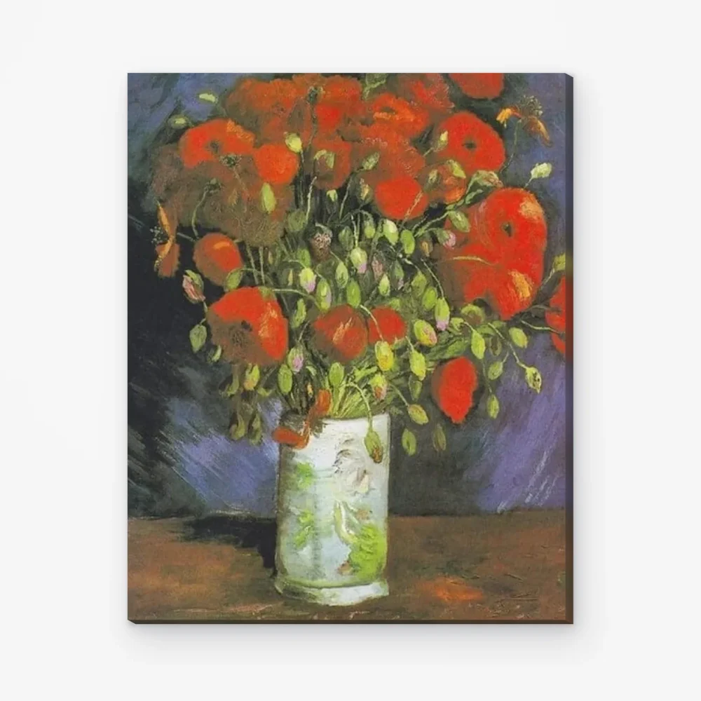 Pintar por Números - Jarrón con amapolas rojas