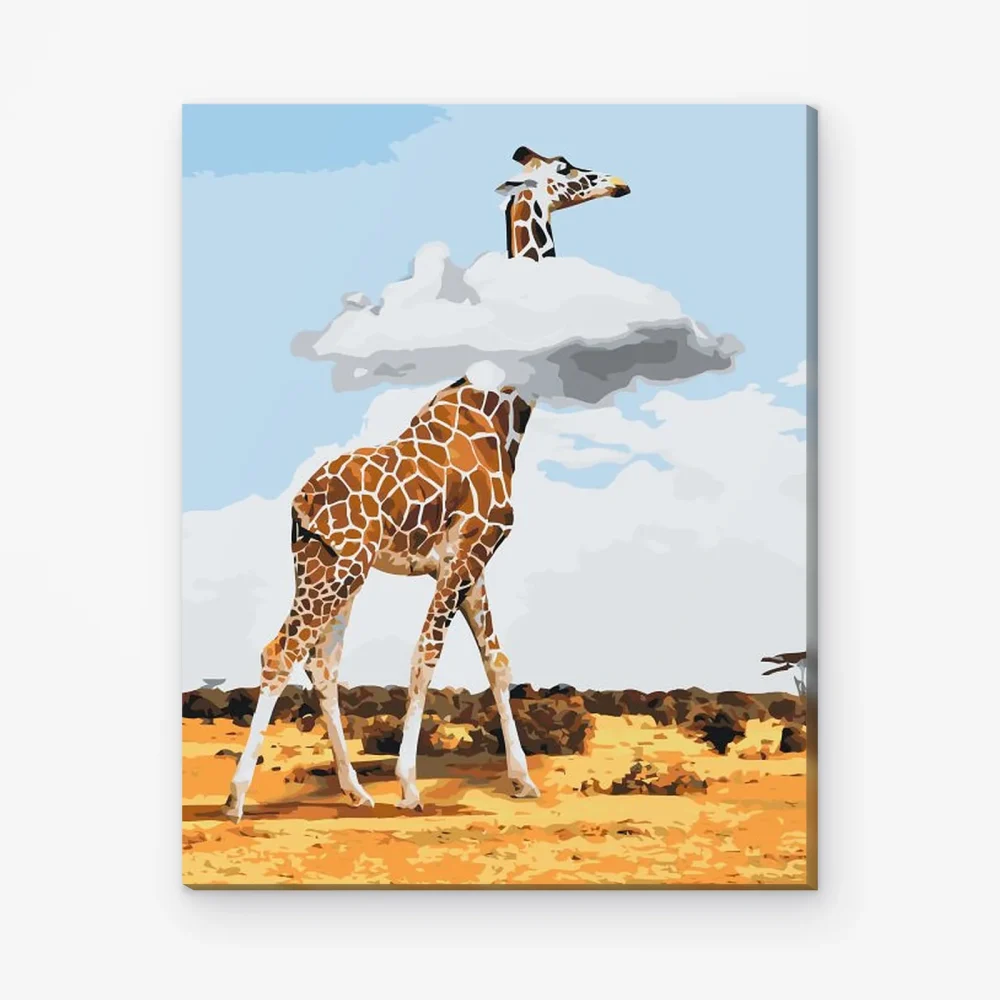 Pintar por Números - Jirafa con la cabeza en las nubes