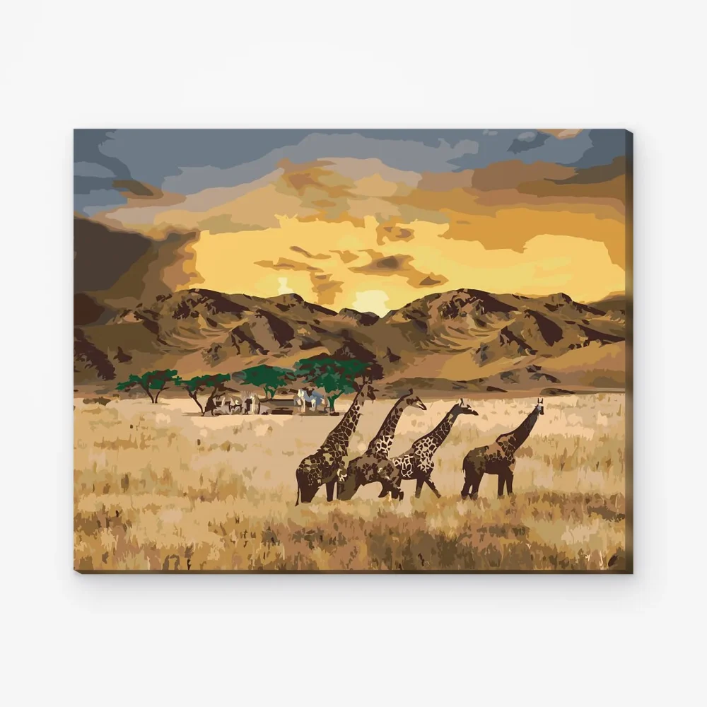 Pintar por Números - Jirafa de safari