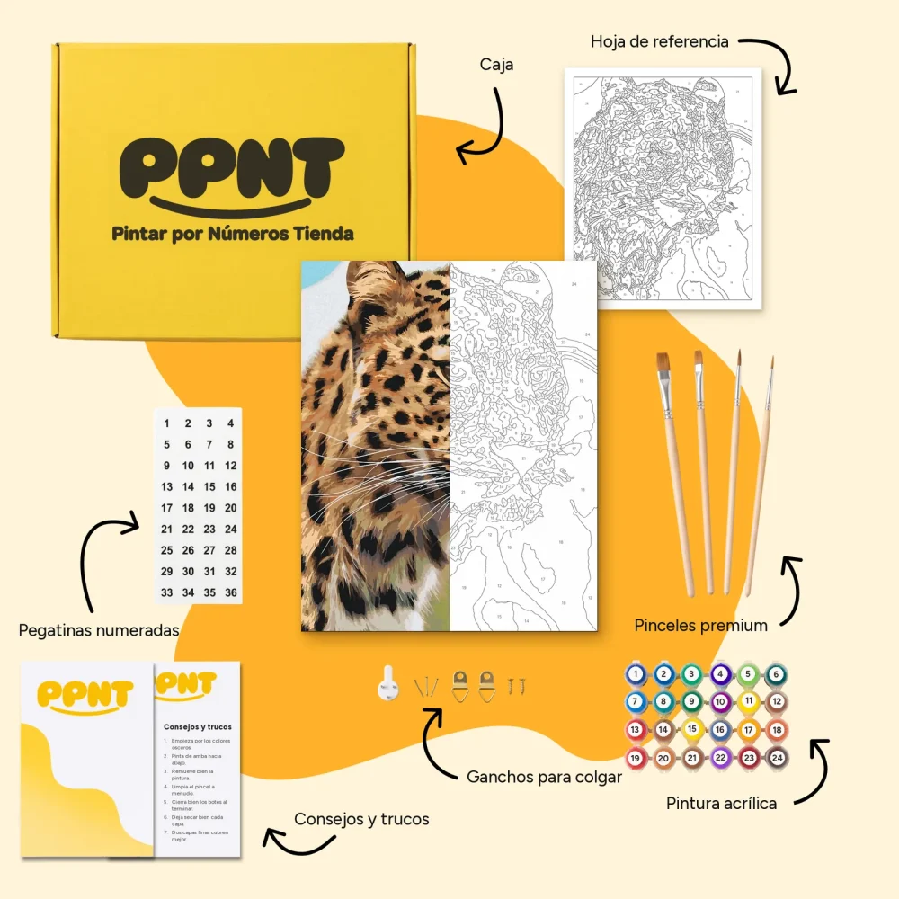 Pintar por Números - l rostro cazador de un leopardo