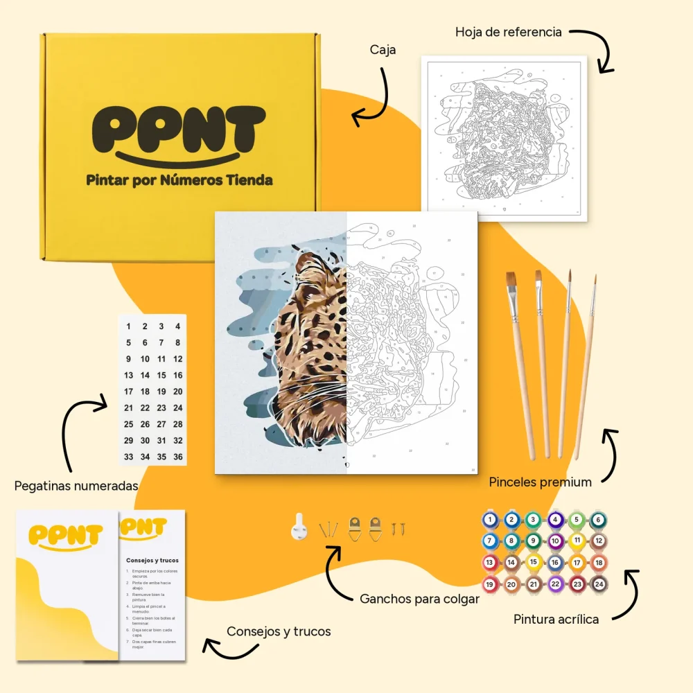 Pintar por Números - La cabeza de un leopardo