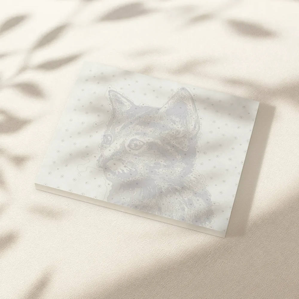 Pintar por Números - Lindo gatito blanco y negro