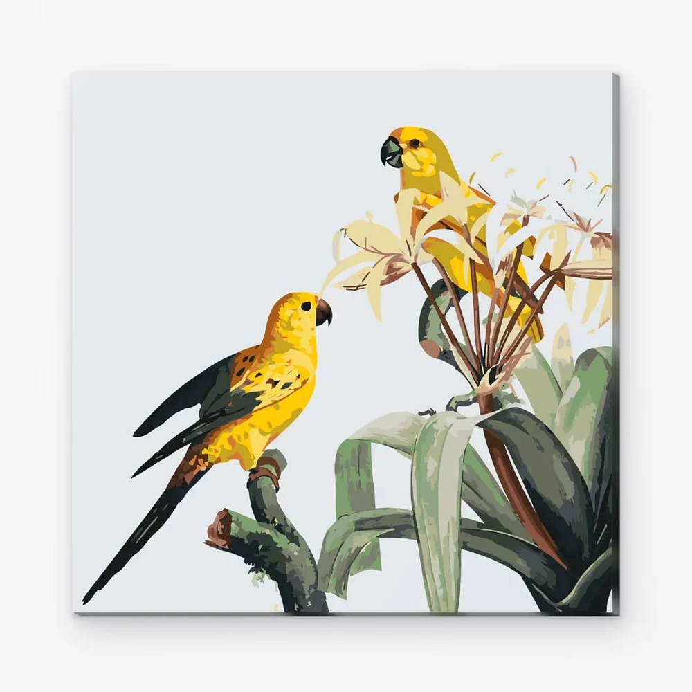 Pintar por Números - Loro sobre una flor