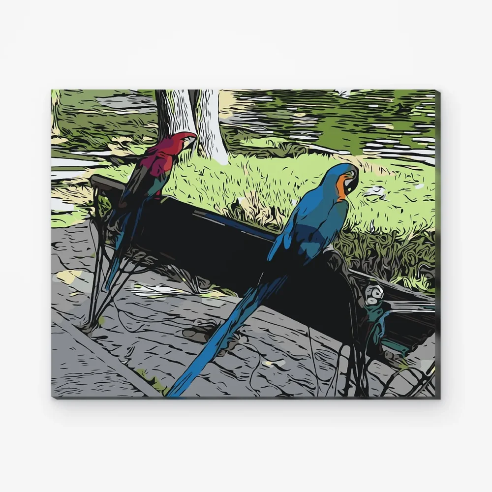 Pintar por Números - Loros en el parque