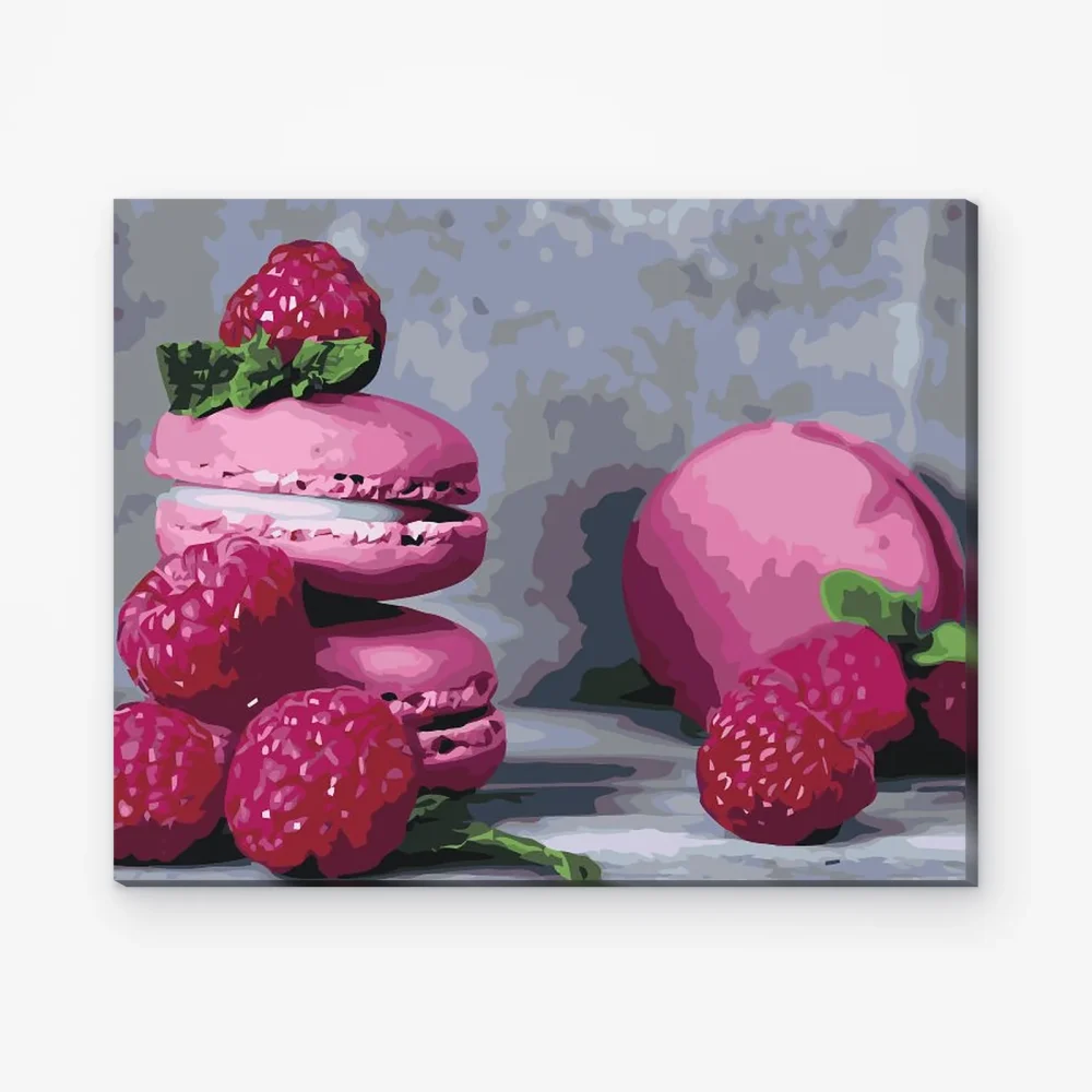 Pintar por Números - Macarrones y frambuesas