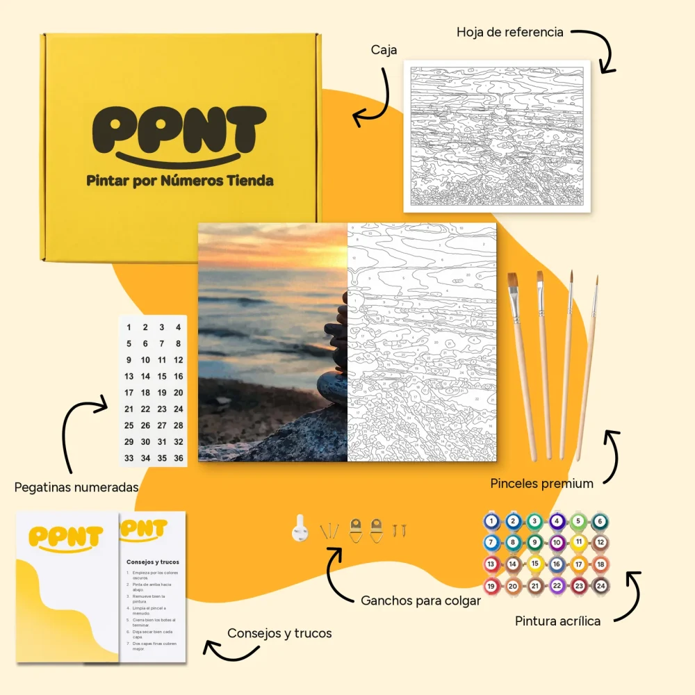Pintar por Números - Mar Báltico - Piedras