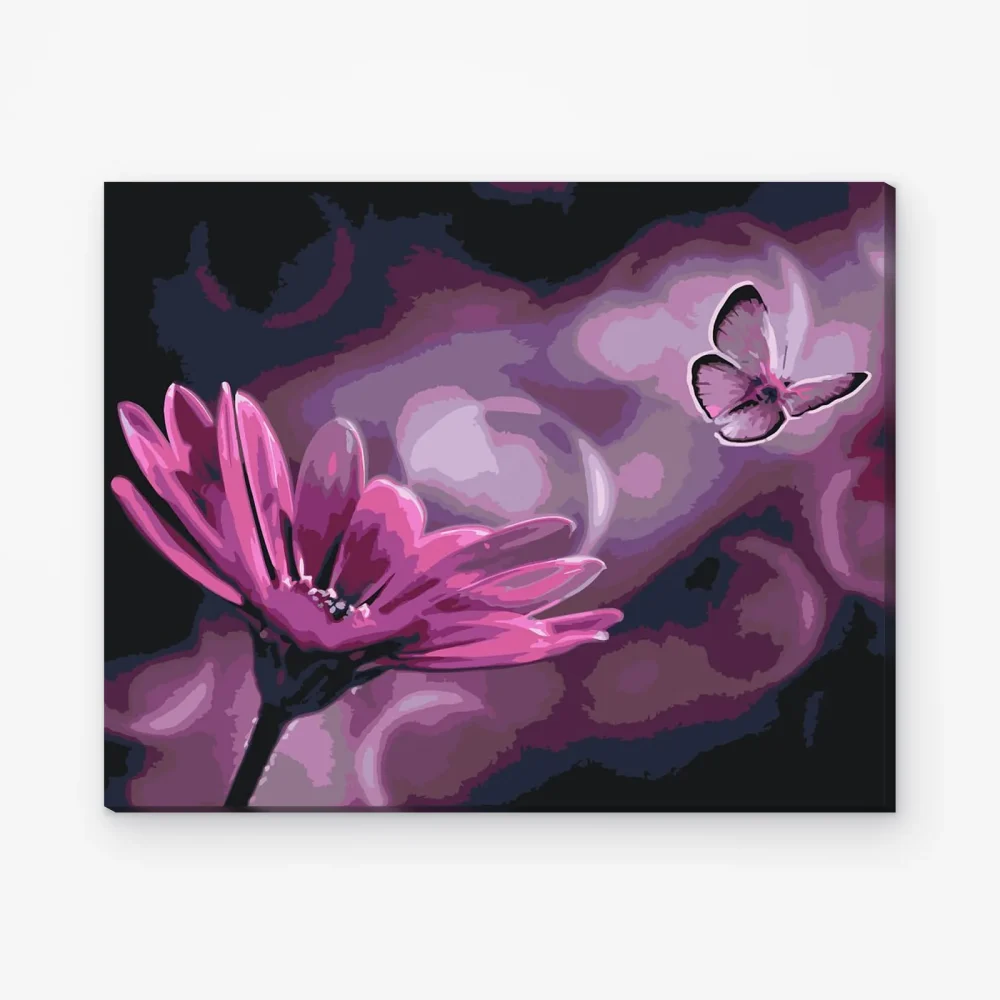 Pintar por Números - Mariposa y gerbera