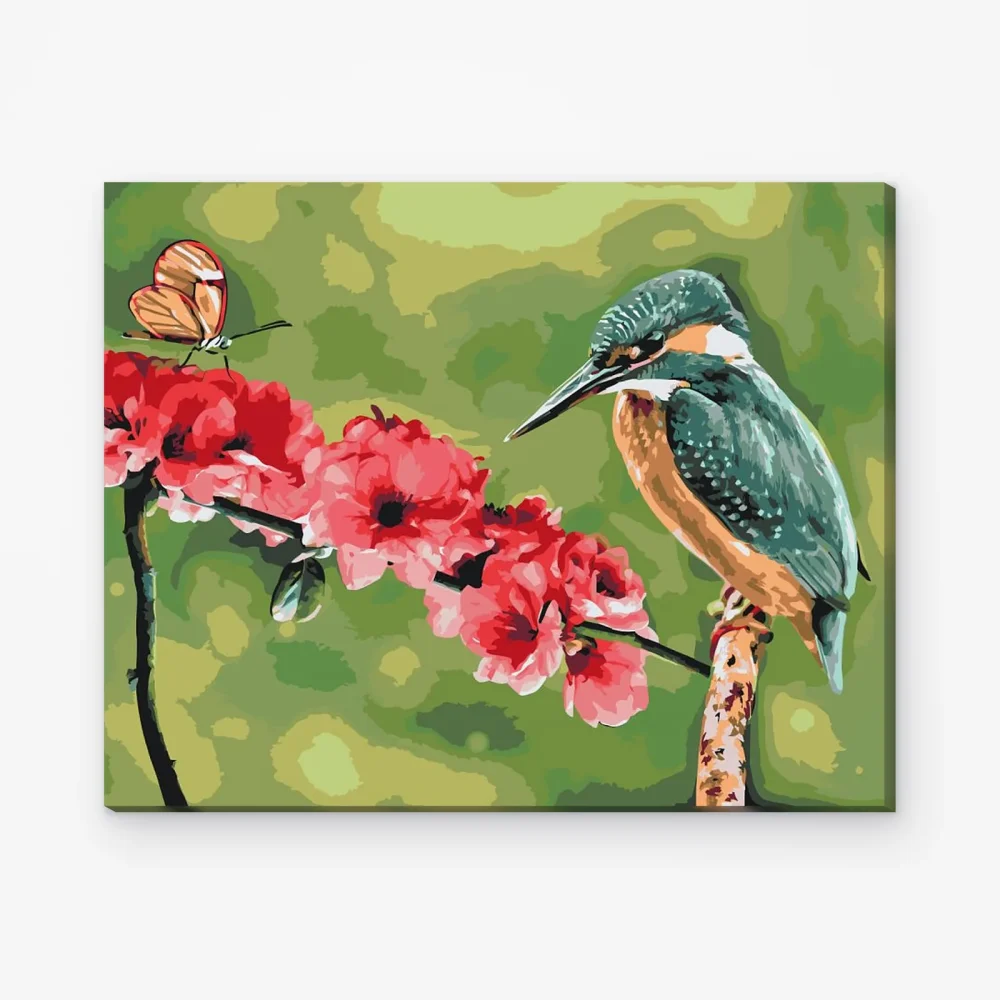Pintar por Números - Mariposa y martín pescador