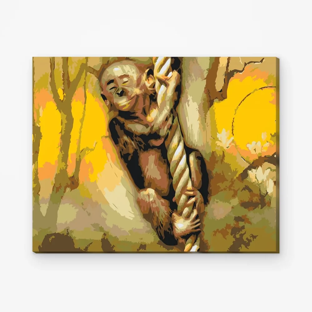 Pintar por Números - Mono en una cuerda