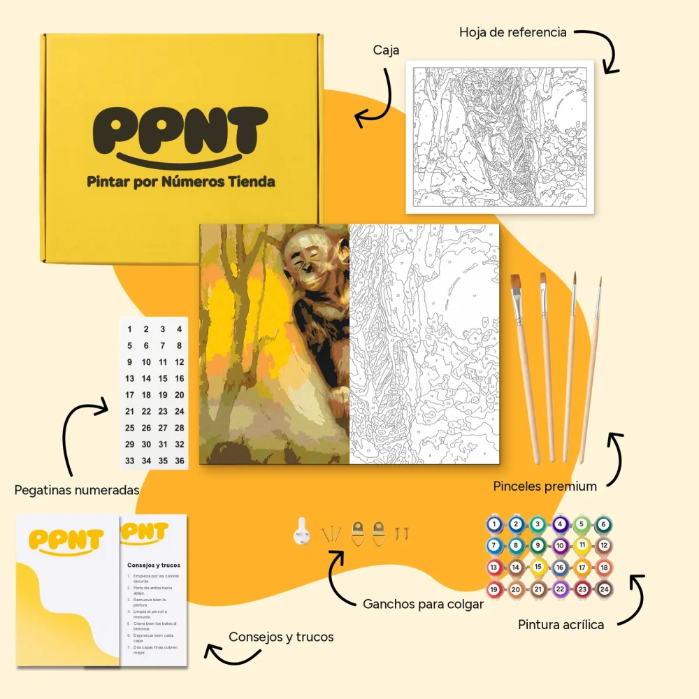 Pintar por Números - Mono en una cuerda