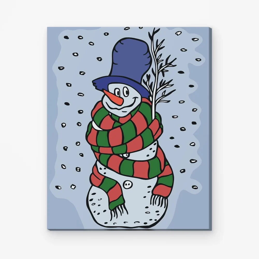 Pintar por Números - Muñeco de nieve