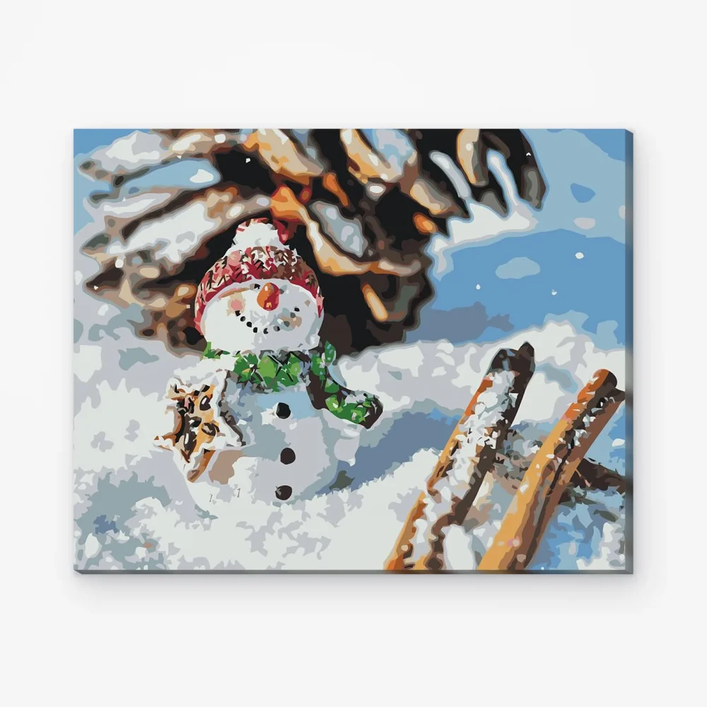 Pintar por Números - Muñeco de nieve sonriente