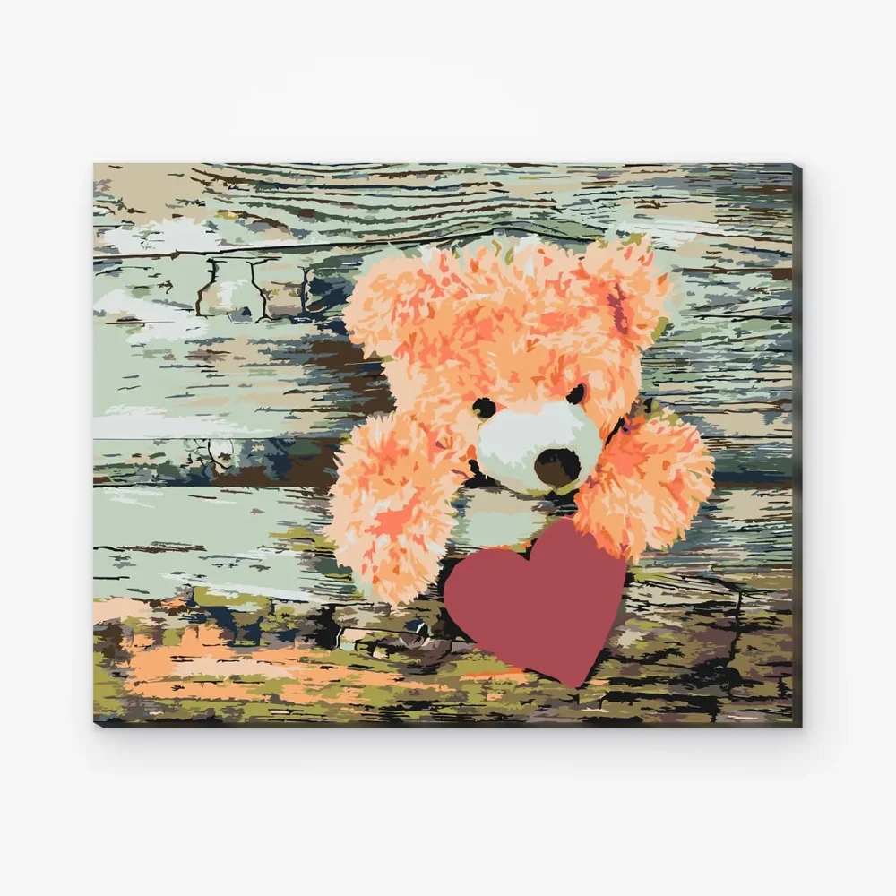 Pintar por Números - Osito de peluche con corazón
