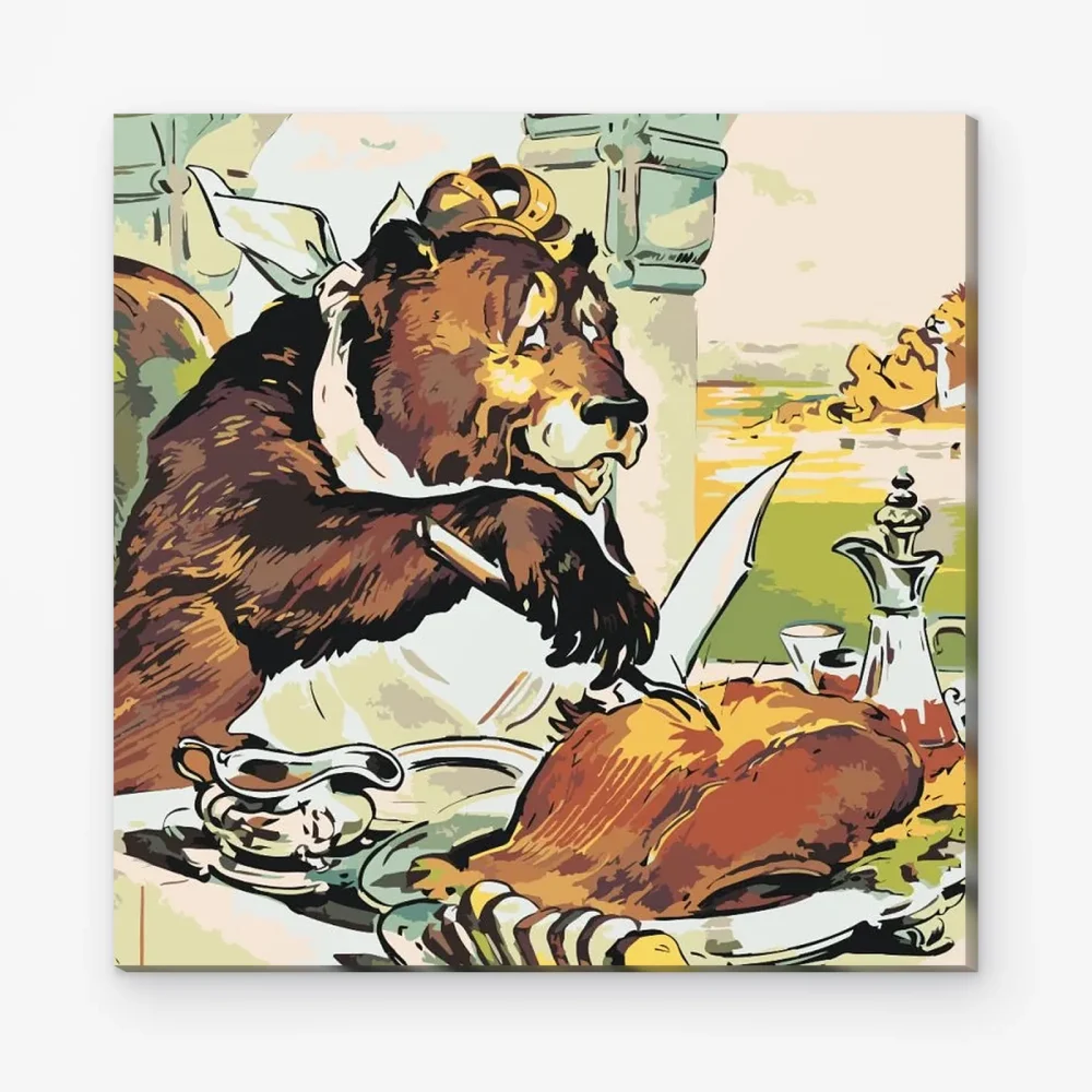Pintar por Números - Oso en el restaurante