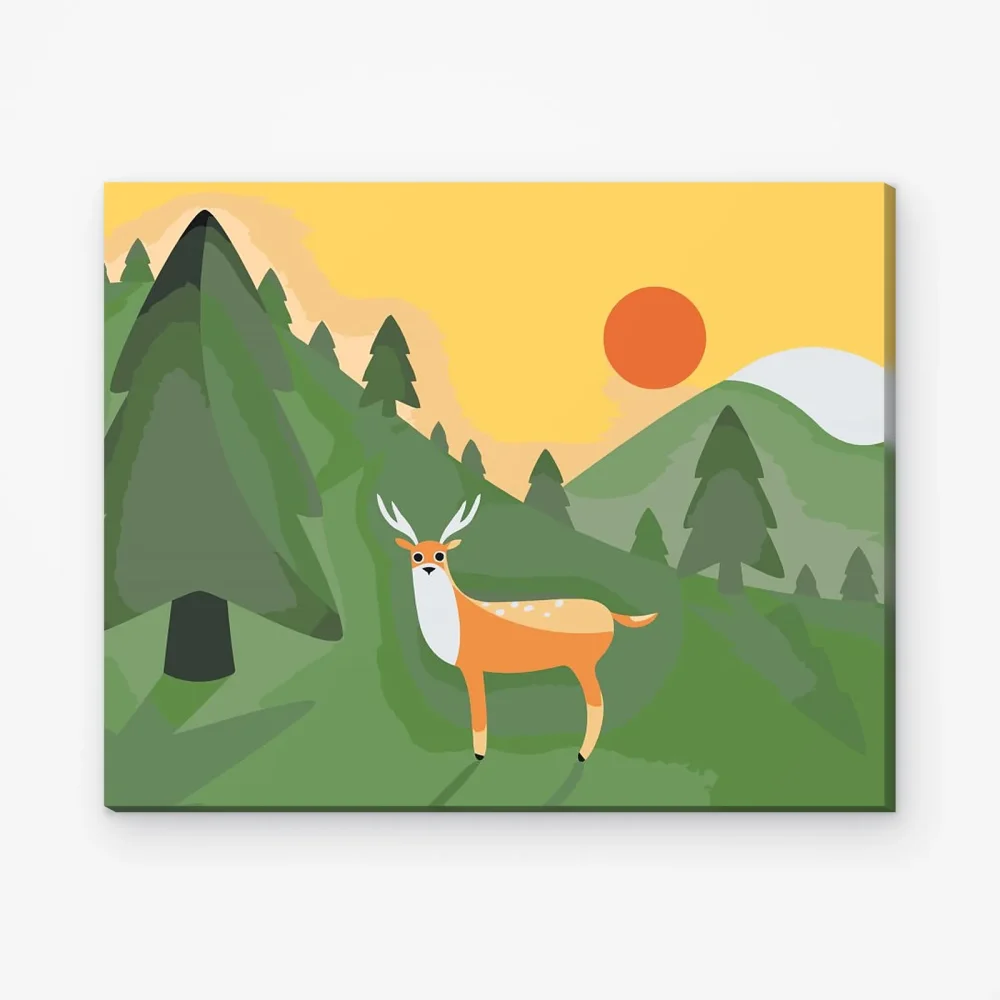Pintar por Números - Paisaje con ciervos