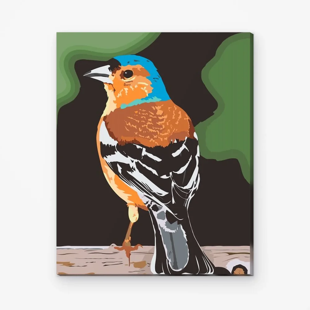 Pintar por Números - Pájaro sobre madera