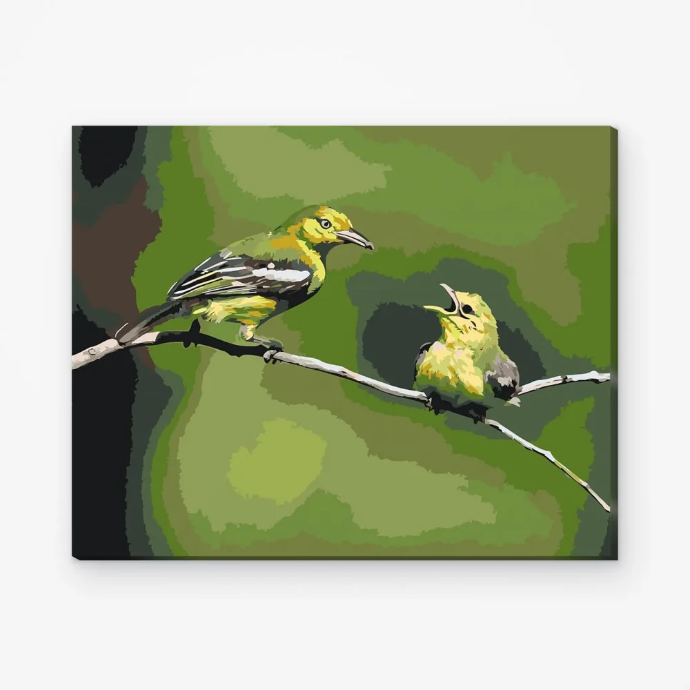 Pintar por Números - Pájaros en el árbol