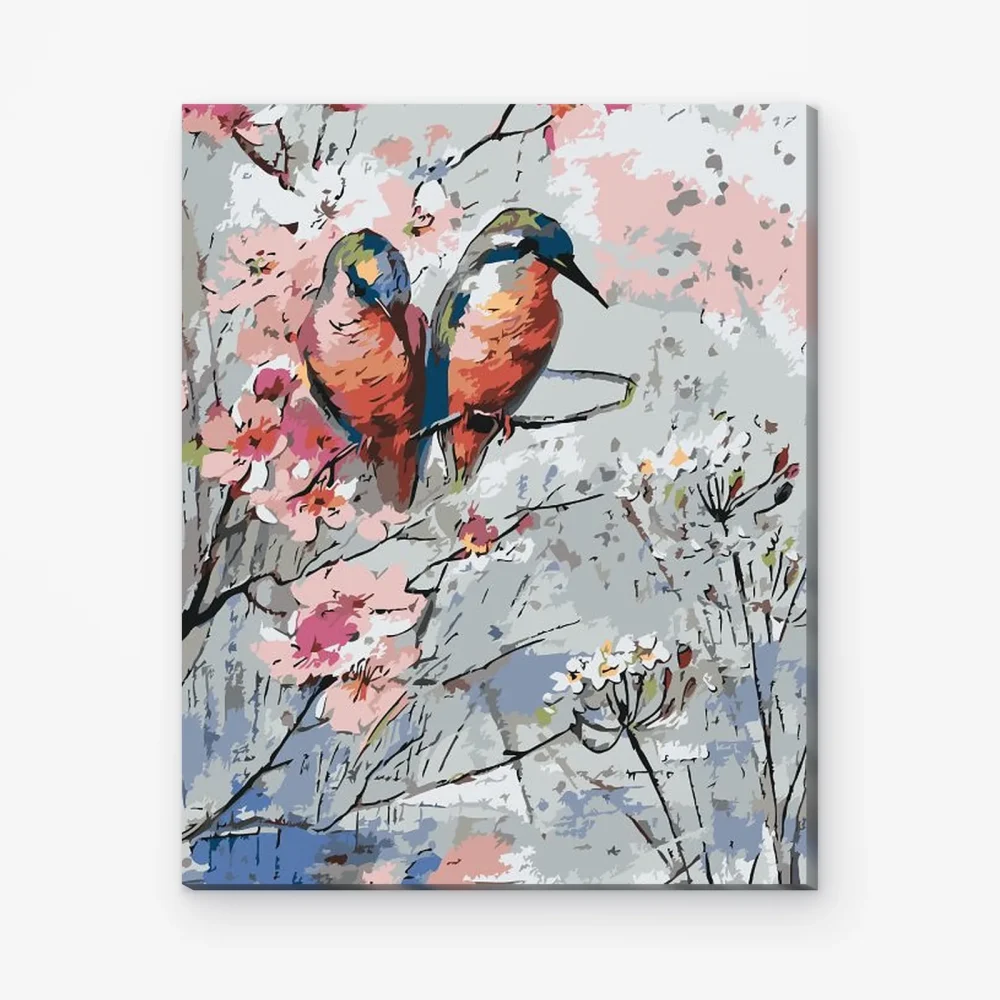 Pintar por Números - Pájaros en una ramita