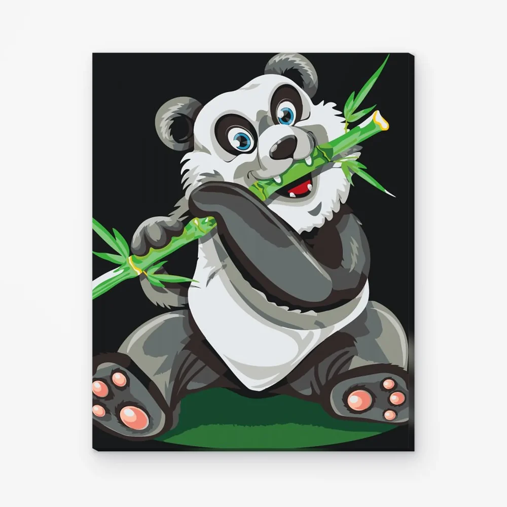 Pintar por Números - Panda con bambú