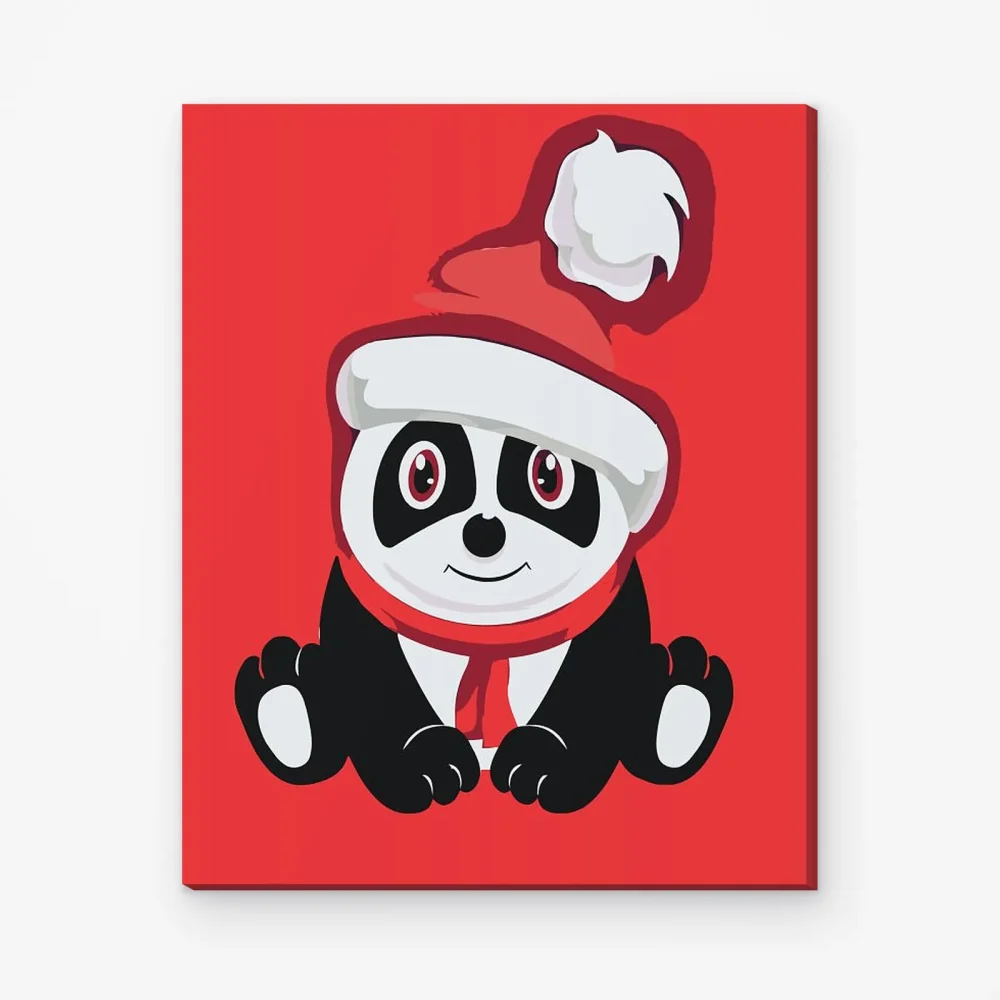 Pintar por Números - Panda de Navidad