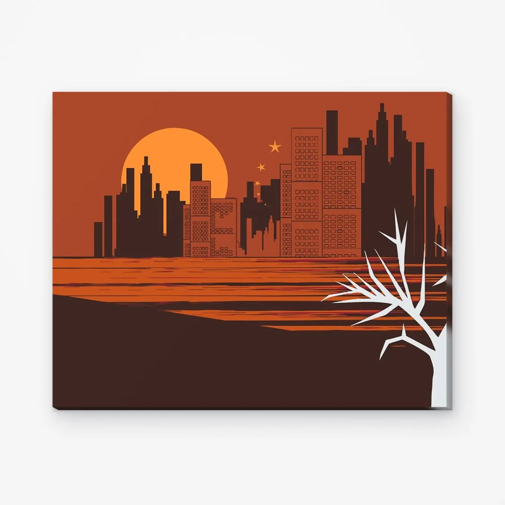 Pintar por Números - Panorama naranja