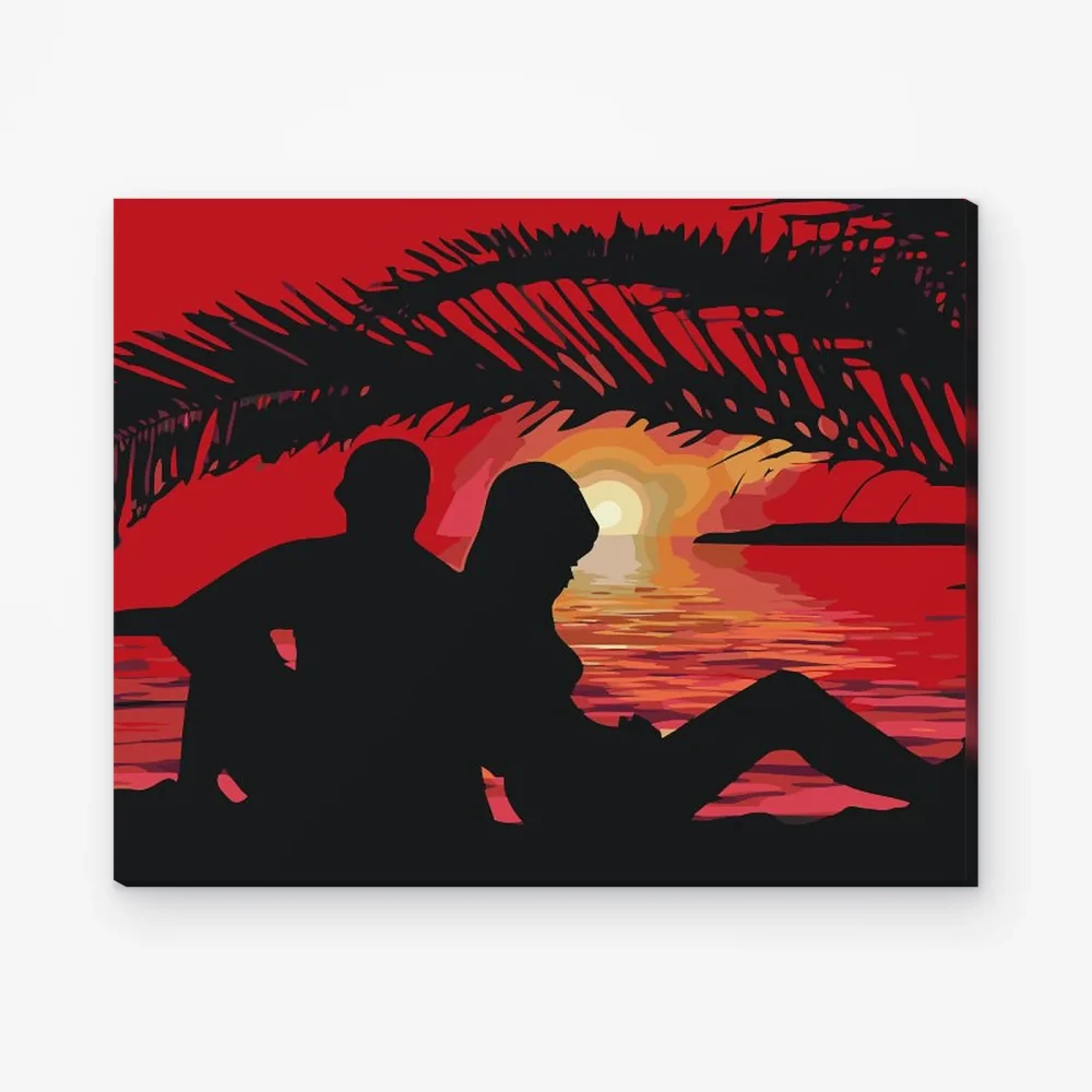 Pintar por Números - Pareja enamorada al atardecer