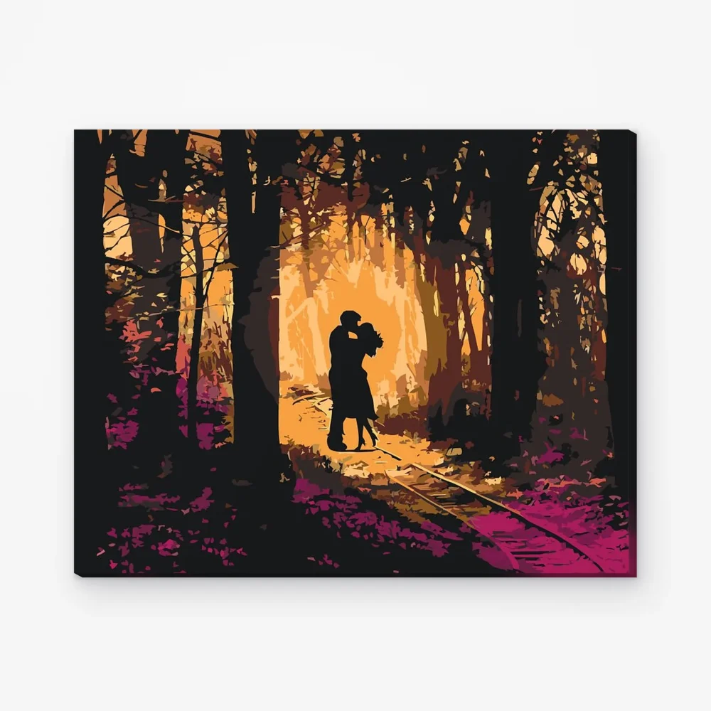 Pintar por Números - Pareja enamorada en el bosque
