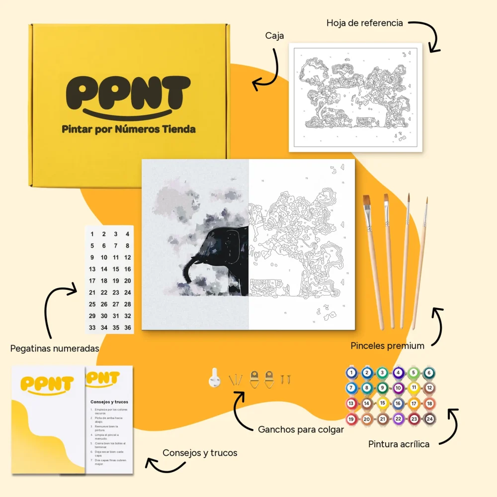 Pintar por Números - Paseo en elefante
