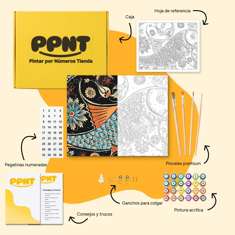Pintar por Números - Peces mosaico