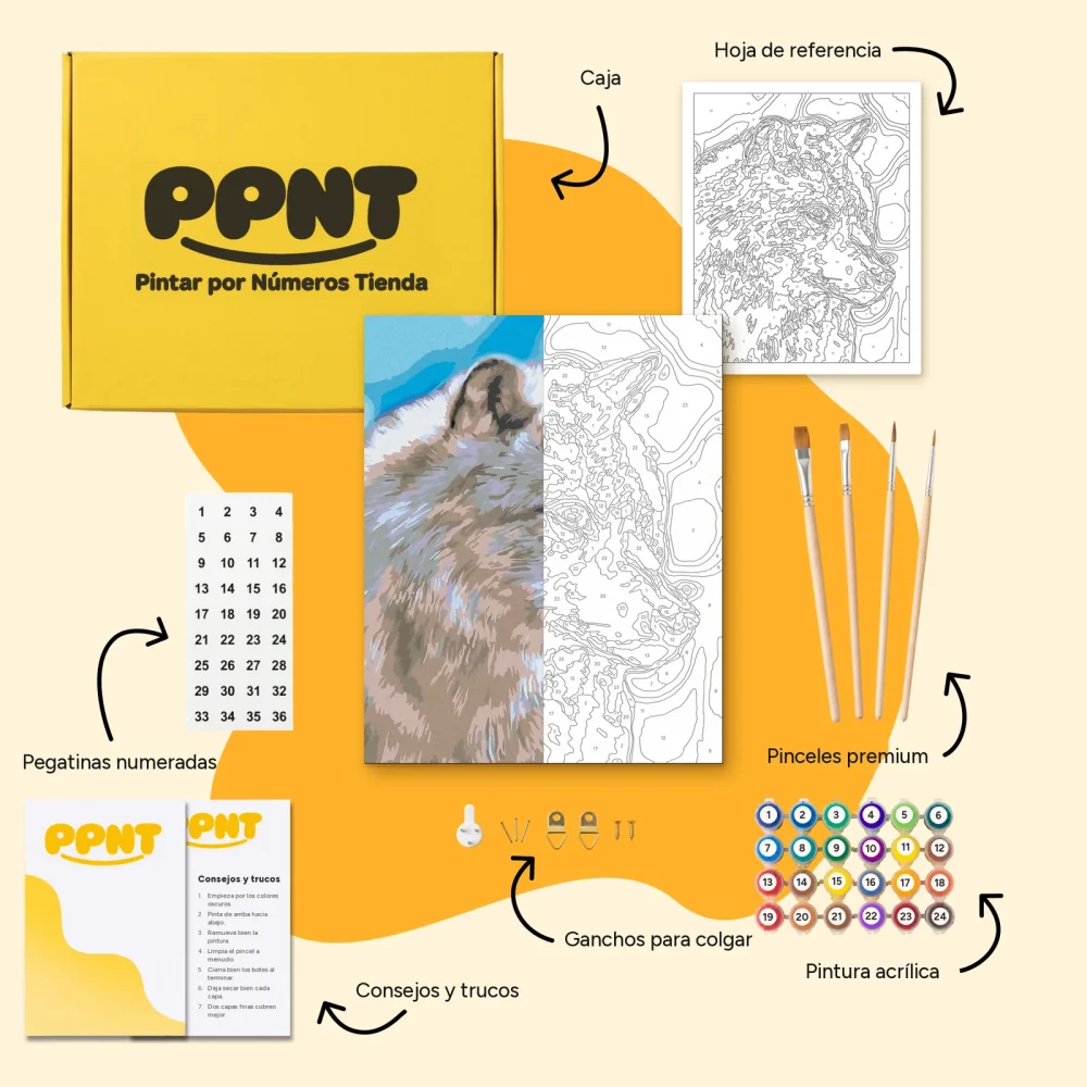 Pintar por Números - Perfil del lobo
