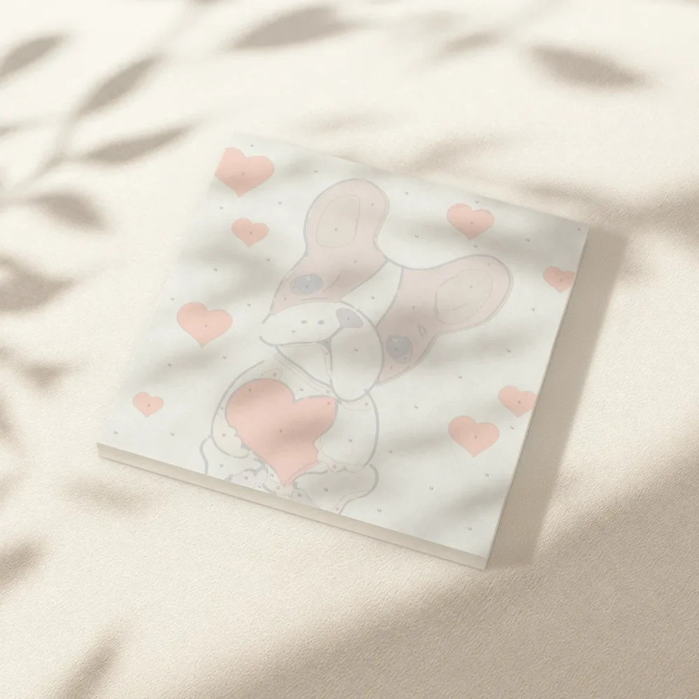 Pintar por Números - Perro con corazones