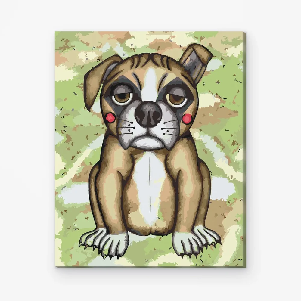 Pintar por Números - Perro con mejillas rosadas