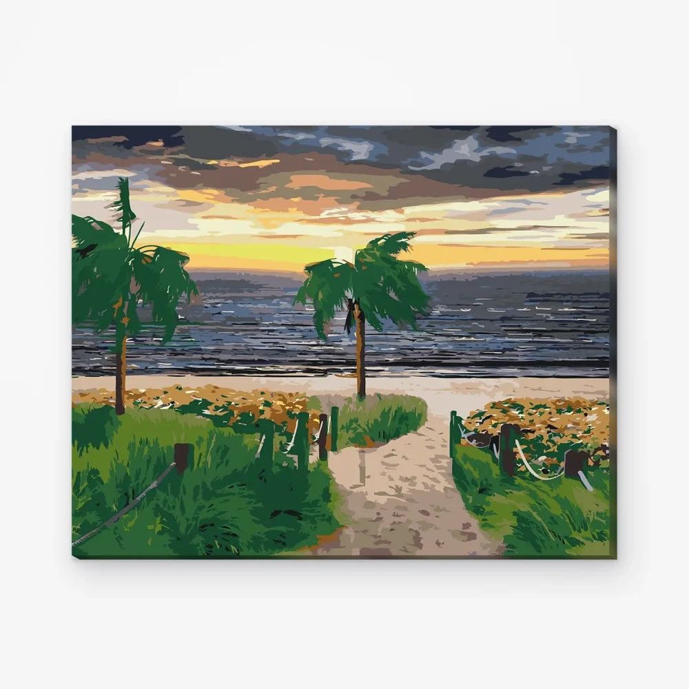 Pintar por Números - Playa y palmeras