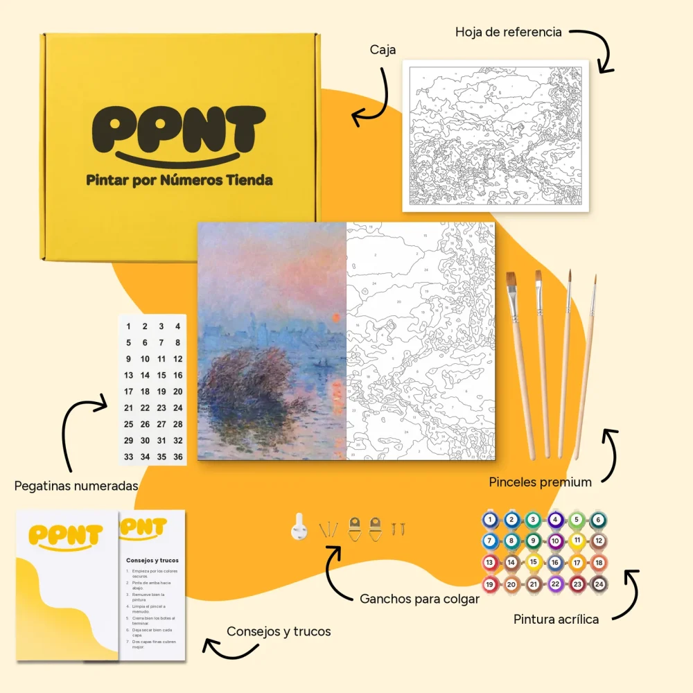 Pintar por Números - Puesta de sol en el Sena