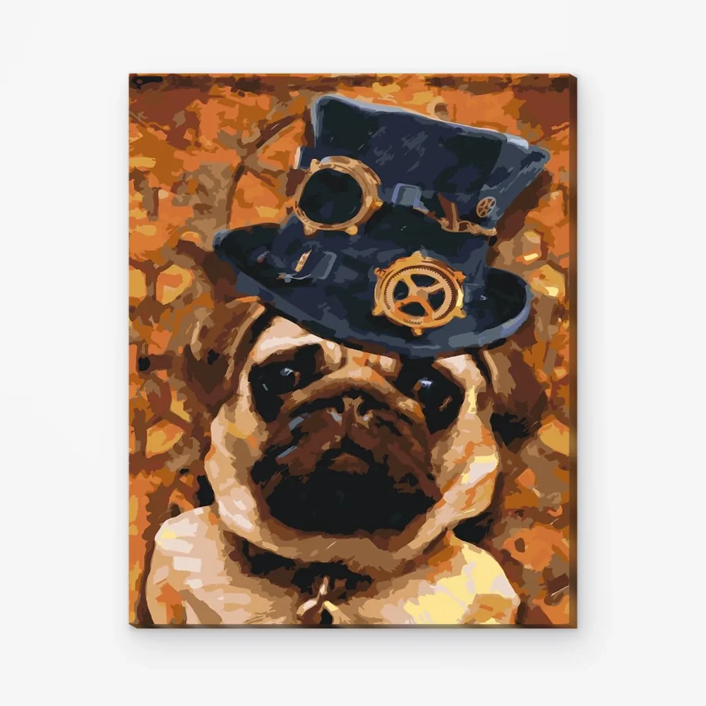 Pintar por Números - Pug con sombrero